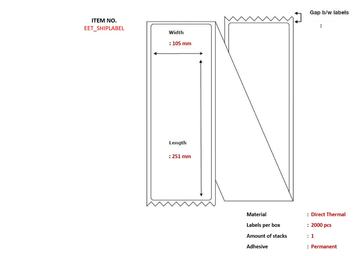 Capture Druckeretikett – 105 × 251 mm, Permanent