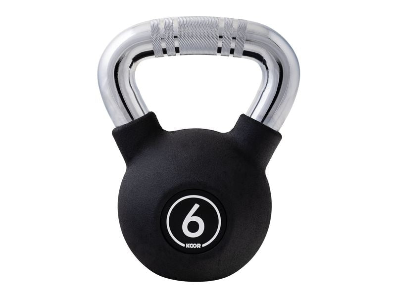 KOOR Kettlebell F02630 – 6 kg, 13 × 13 × 20,5 cm – Vinyl, schwarz