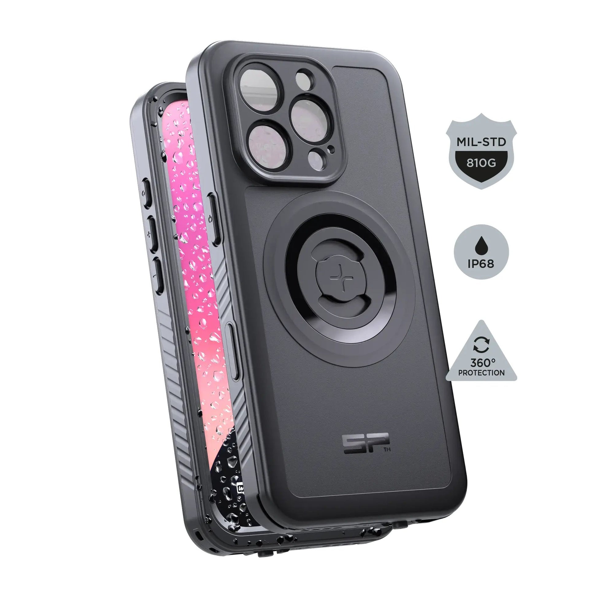 SP Connect Backcover – für Apple iPhone 16 Pro – schwarz – MagSafe-kompatibel, wasserdicht