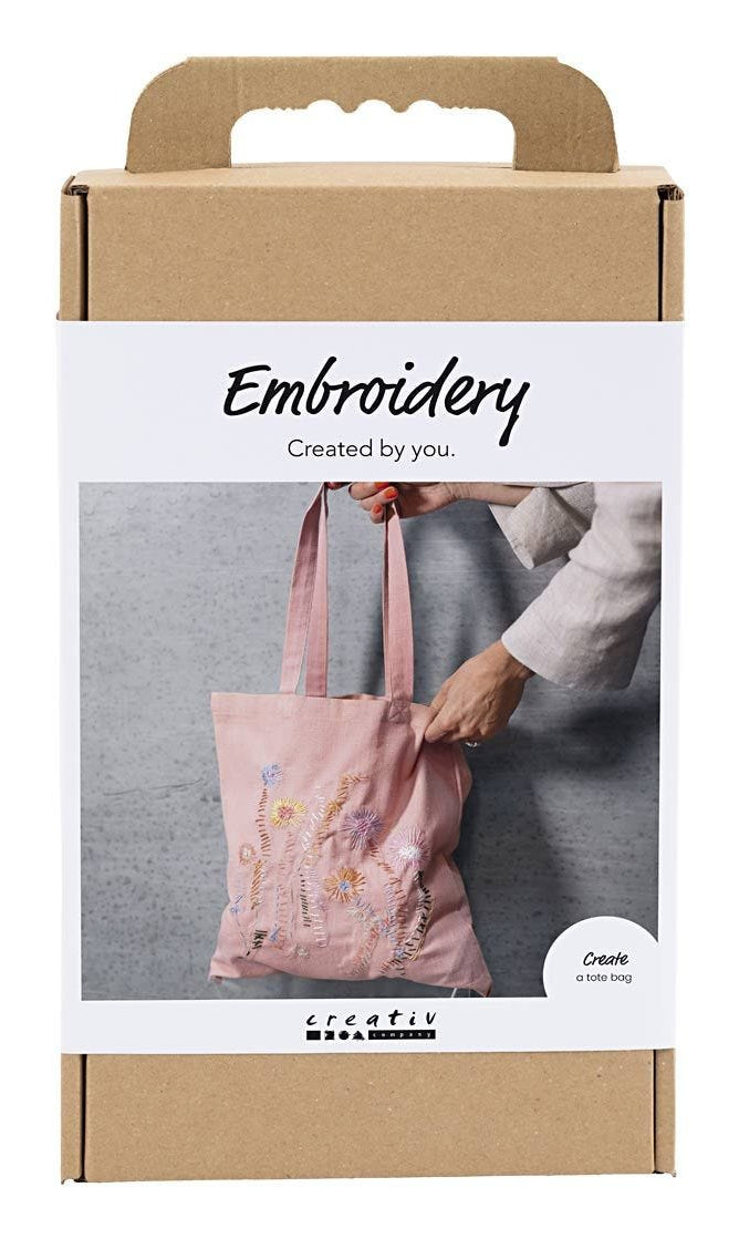 Creativ Company Nähset – Stick-Set für Kinder – Blumen – Baumwolle – Mehrfarbig, Rose