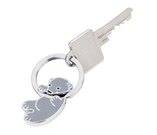 TROIKA Schlüsselanhänger Koala – Metall, Grau/Silber, 35 × 56 × 6 mm