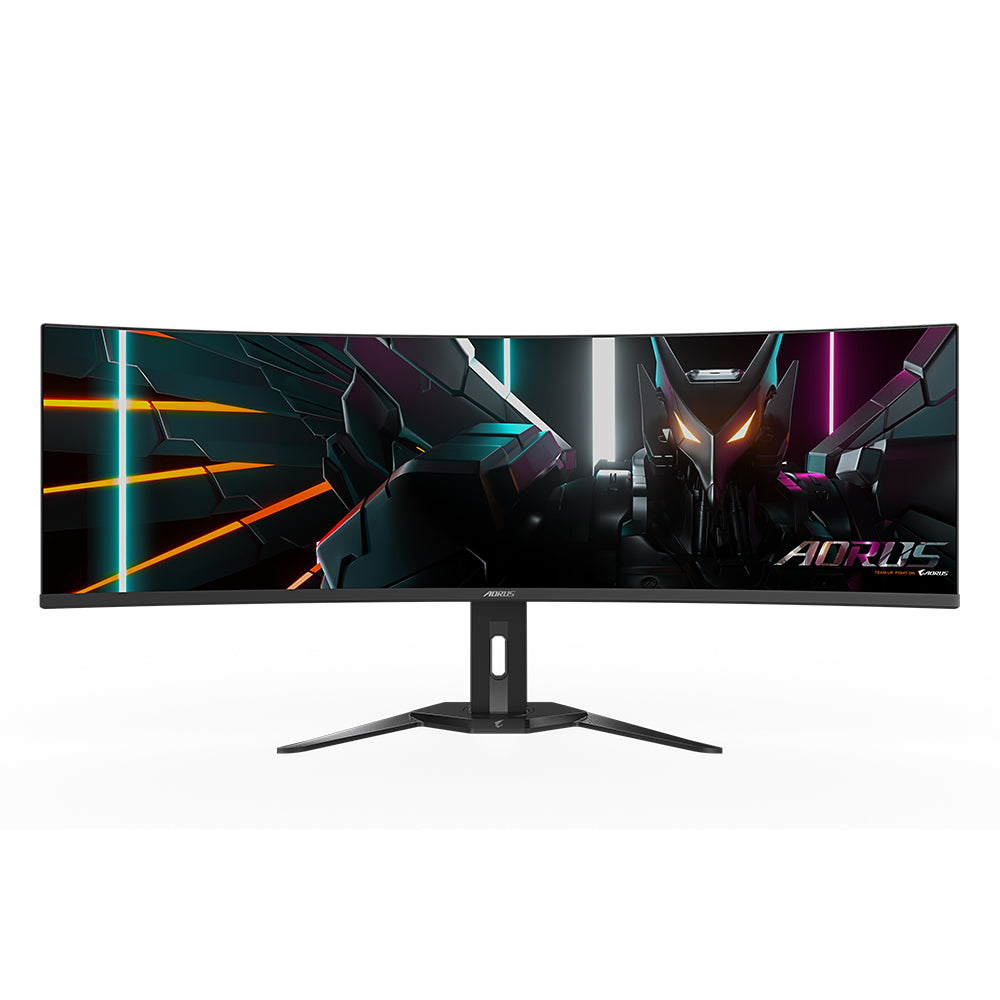 GIGABYTE AORUS CO49DQ – Monitor, 49" 5120 × 1440 (DQHD), OLED, 144 Hz, 250 cd/m², KVM, VESA 100 × 100, Schwarz