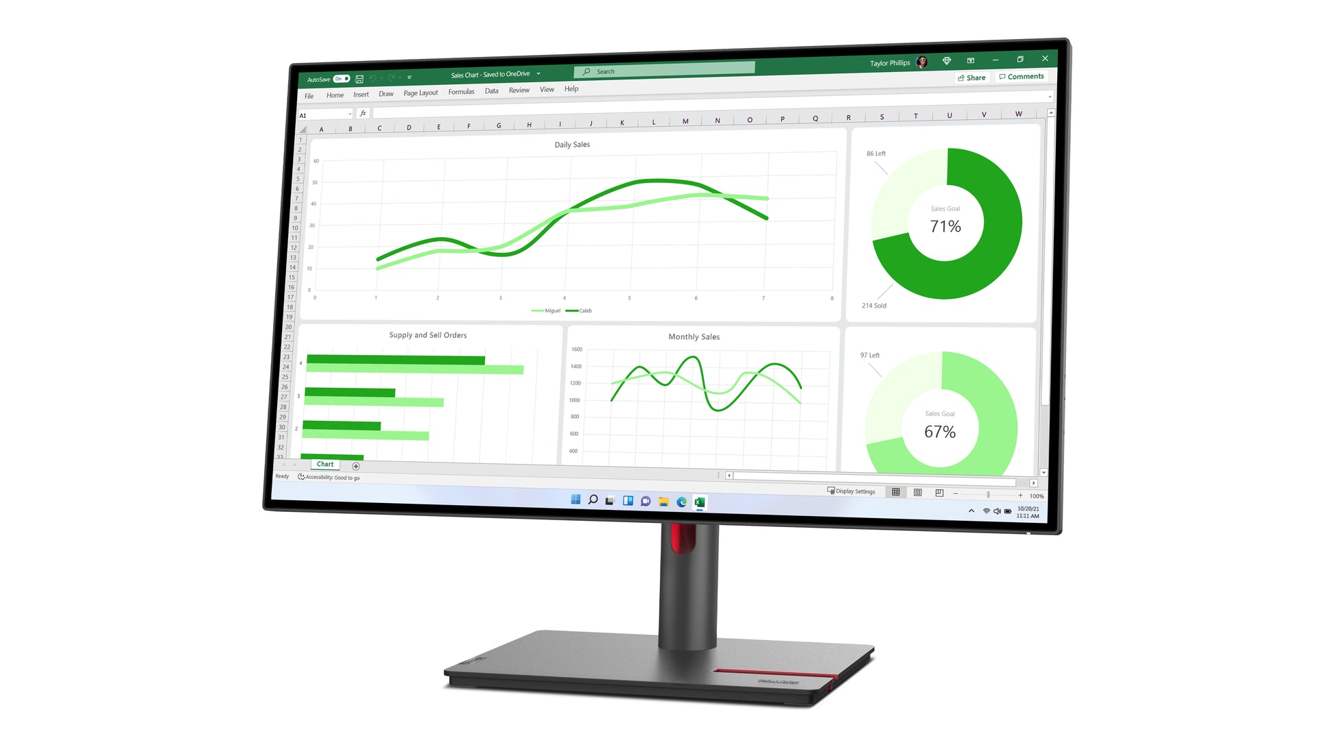 Lenovo ThinkVision P27q-30 – Monitor, 27", 2560 × 1440 (WQHD), IPS, 60 Hz, 350 cd/m², VESA 100 × 100, Schwarz