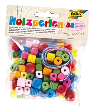 Folia Holzperlen – sortiert – 88 Perlen