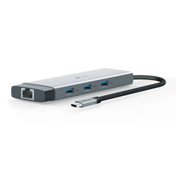TP-Link UH9120C USB-Hub – USB-C, HDMI 4K, 1× USB-A, 3× USB-C, 100 W PD, GbE, SD/microSD, für Windows/Mac