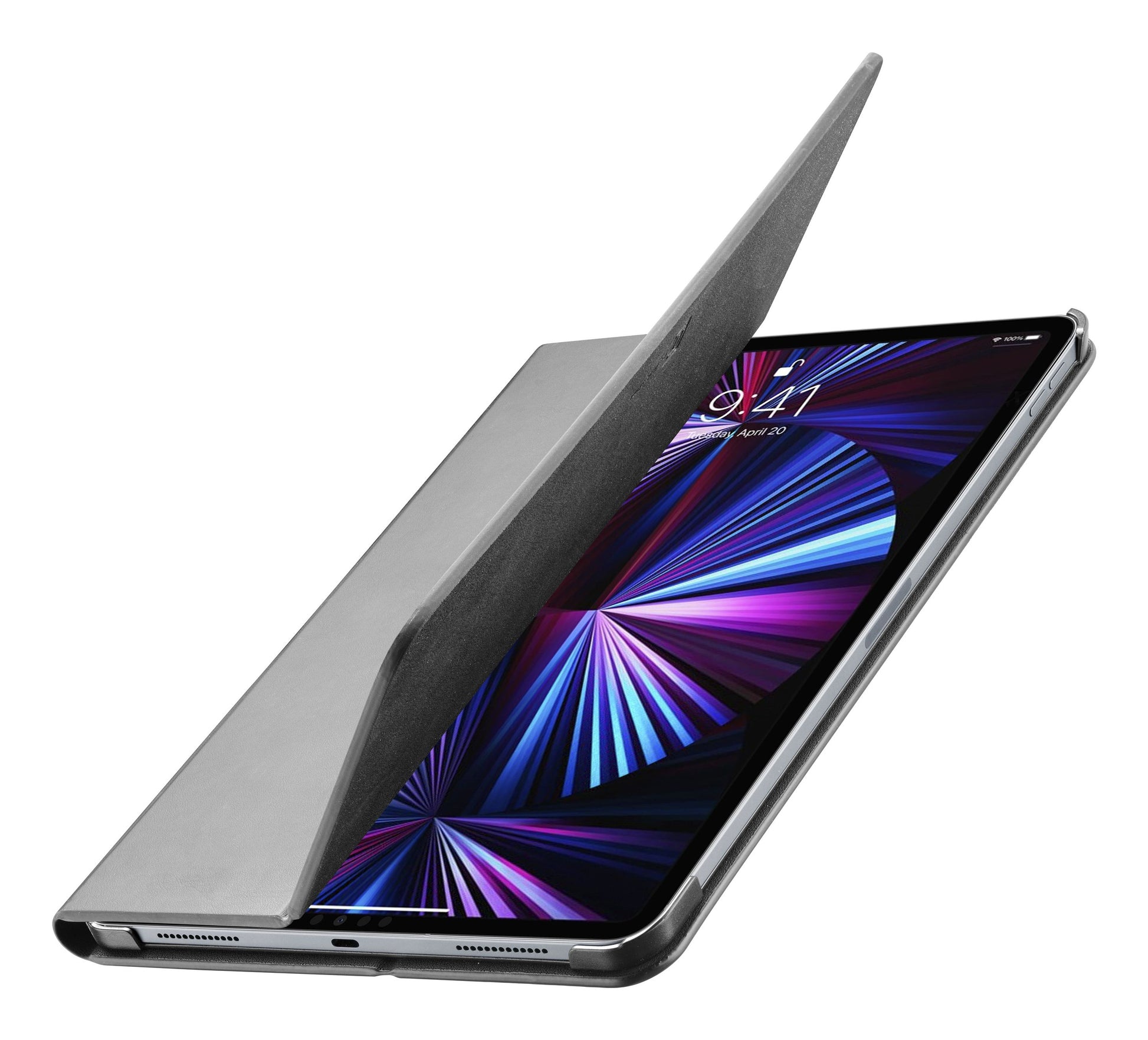 Cellularline Notebook-Schutzhülle – für iPad Pro 12,9" (2021/2022), Stossschutz, Kunstleder, Schwarz