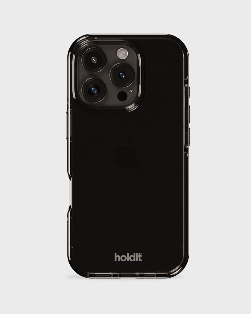 Holdit Seethru – Backcover – für Apple iPhone 16 Pro, TPU, schwarz