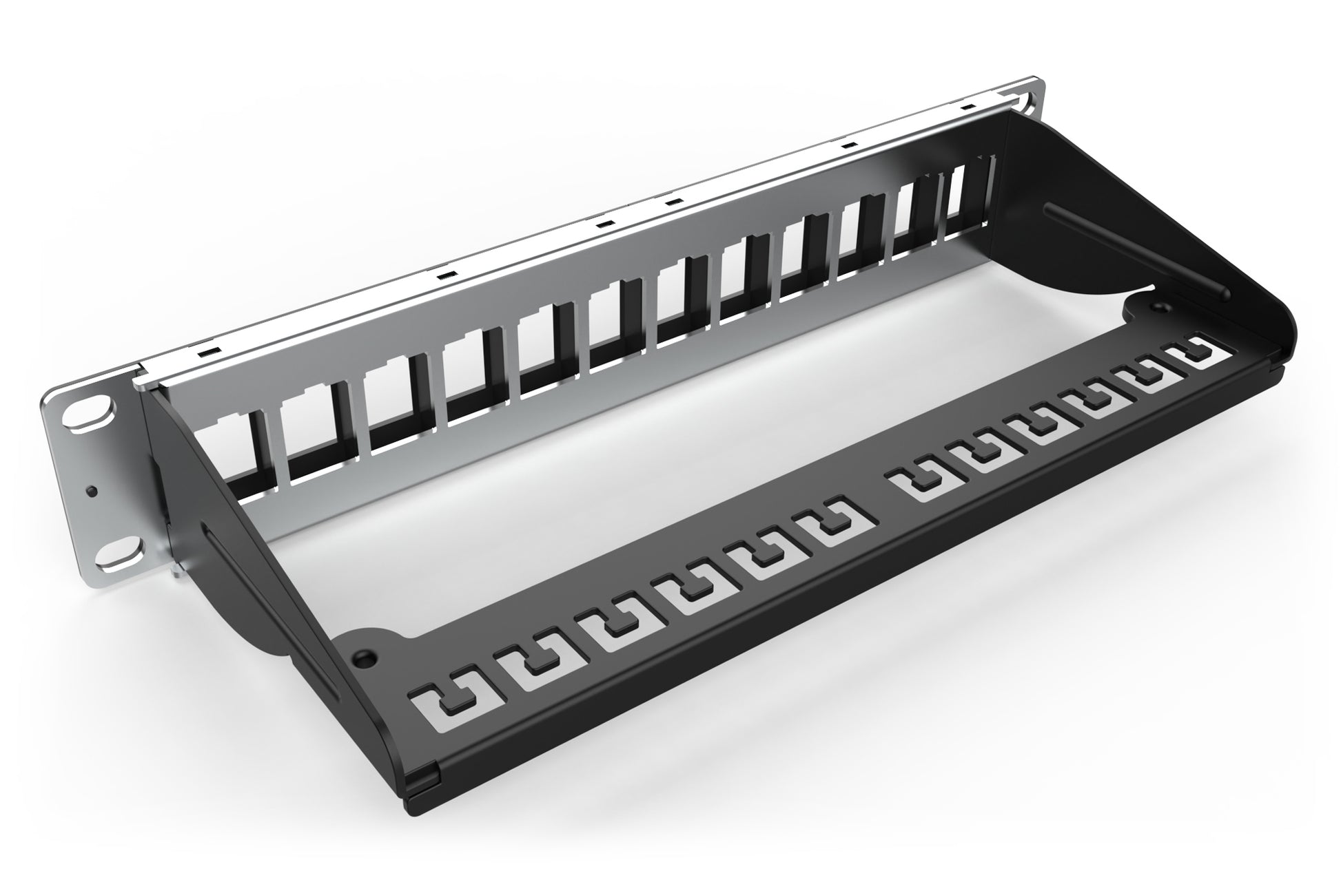 Digitus Patchpanel – 12-Port, 1U, Rackeinbau, Schwarz
