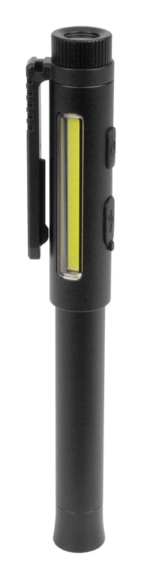 Steffen Taschenlampe 65 00164 – 200 lm, Akku, USB-C, Magnet & Clip – Schwarz