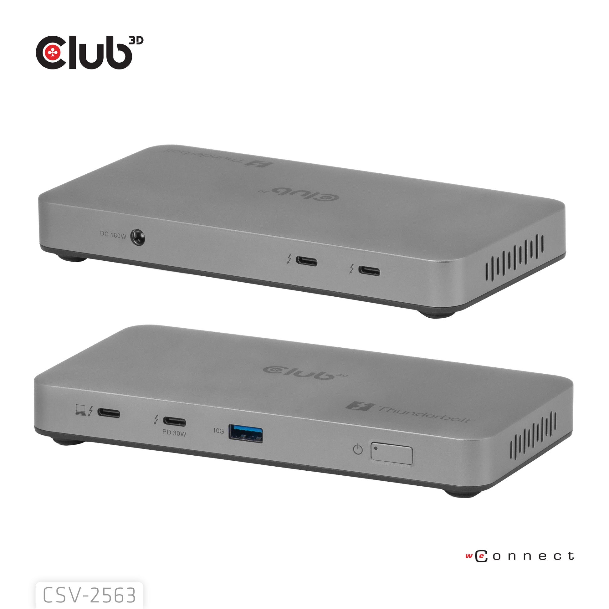CLUB3D Club 3D Thunderbolt Hub – 3× Video (5K60Hz), 180 W PD, TB5 × 3, für Apple