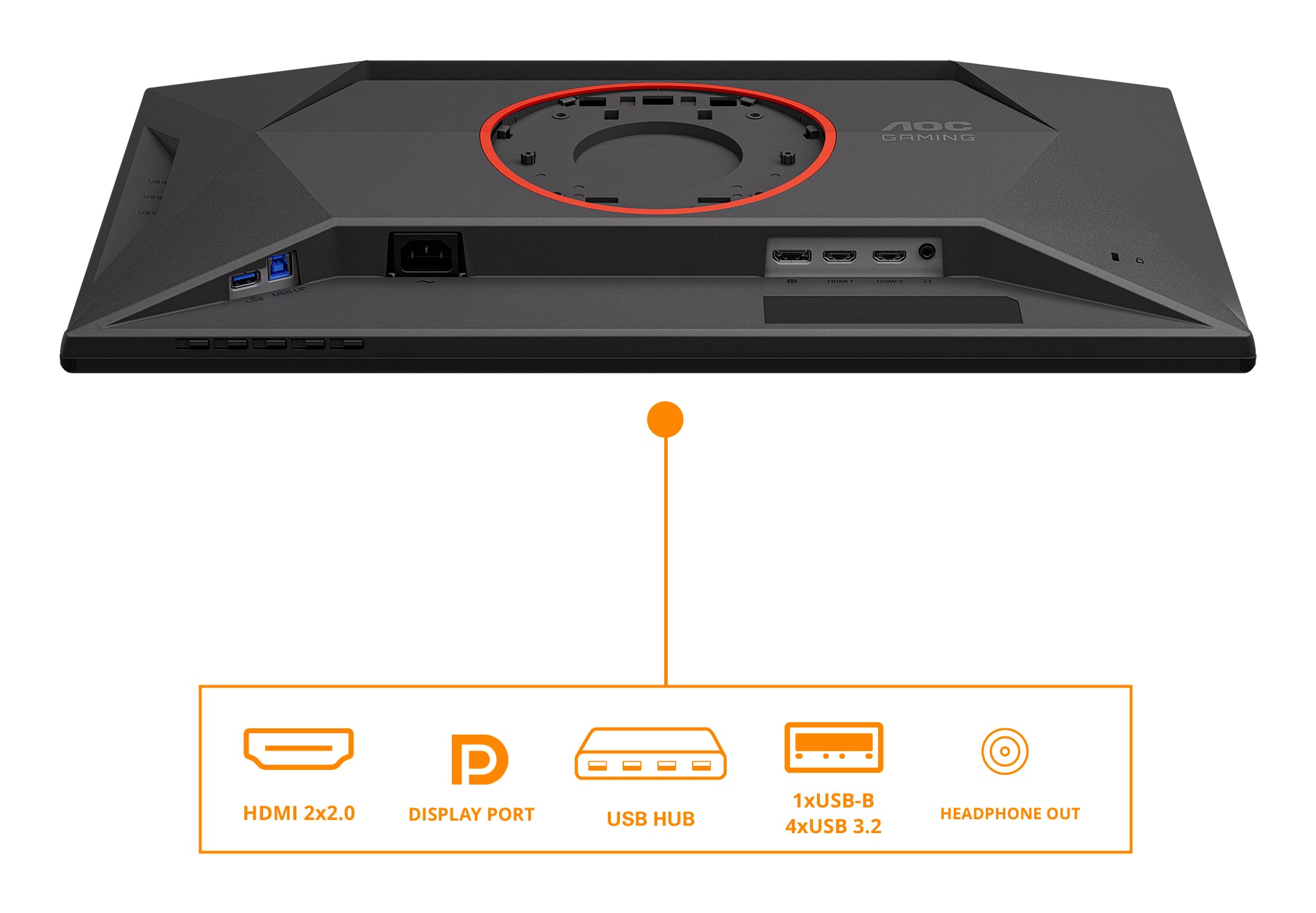 AOC 25G4KUR – Monitor, 24,5", IPS, 420 Hz, USB-Hub, Adaptive Sync, VESA 100 × 100, Schwarz