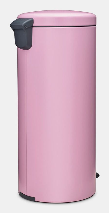 Brabantia NewIcon Treteimer – 30 l – Edelstahl, rund – Rosa – Soft-Close, mit Innenkübel