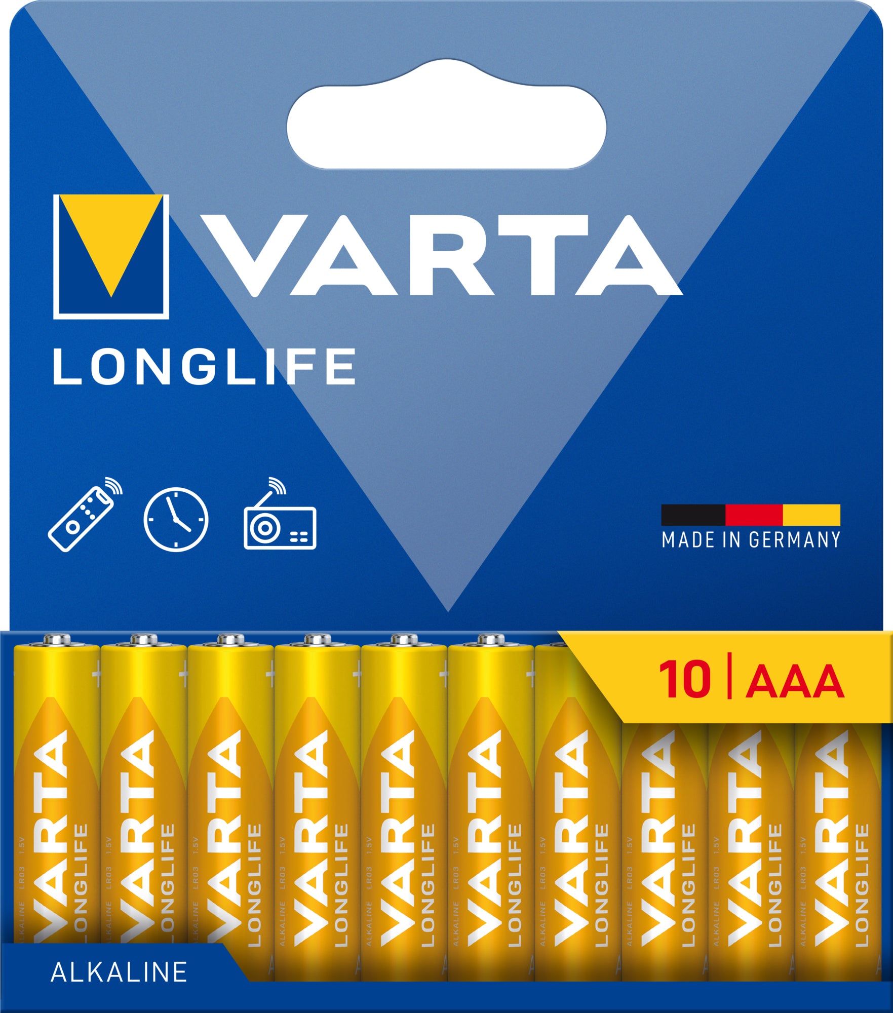 VARTA Longlife AAA Batterien, Alkaline, 1,5 V – 10 Stk.