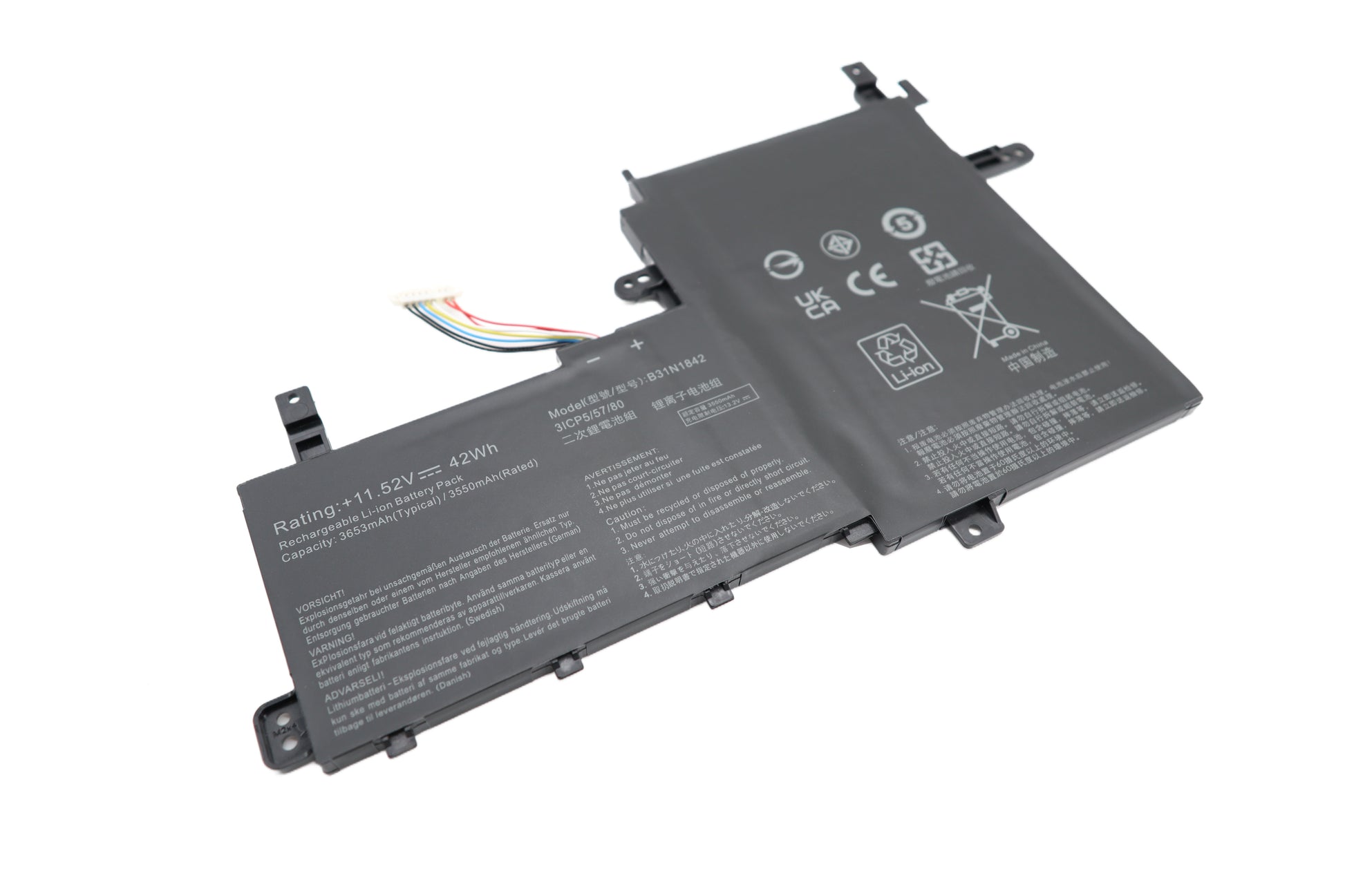 Vistaport Notebook-Akku – für Asus VivoBook 15 S531 (B31N1842) – 42 Wh, 11,52 V – Schwarz