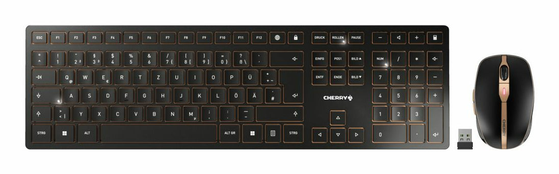 CHERRY DW 9100 Slim – Tastatur, kabellos (Bluetooth/2,4 GHz), IT-Layout (IT) – für Windows