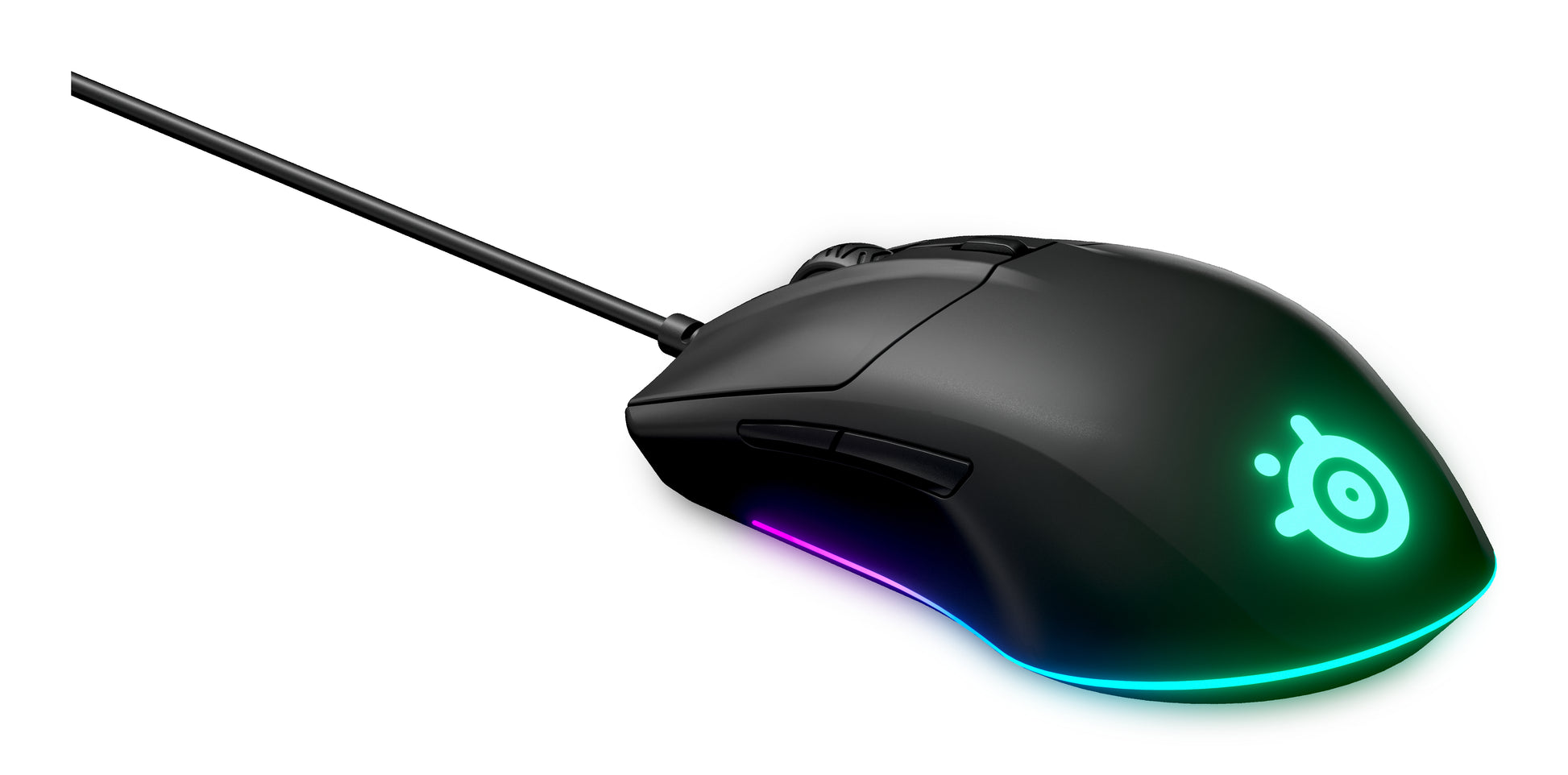 SteelSeries Rival 3 – Gaming-Maus – Kabelgebunden (USB‑A), 8500 DPI, RGB-Beleuchtung, rechts, Schwarz