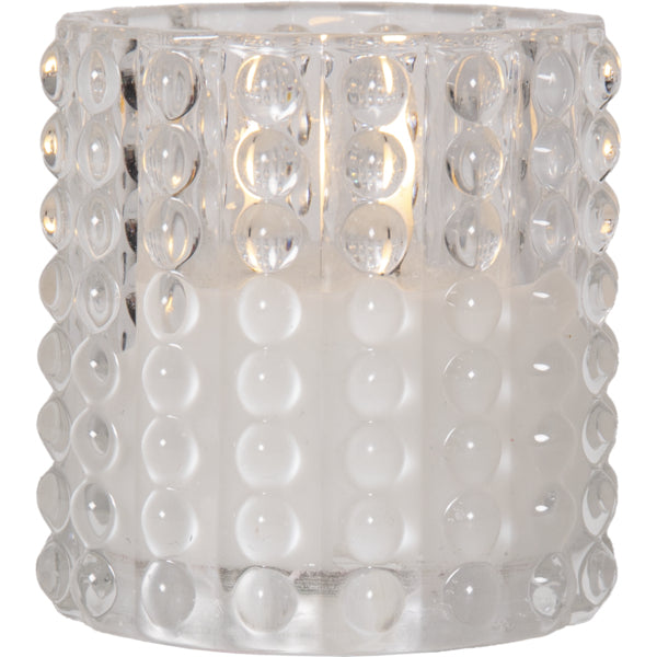 Star Trading LED-Kerze – Timer 6 Stunden an/18 Stunden aus – 9 × 10 × 9 cm, transparent
