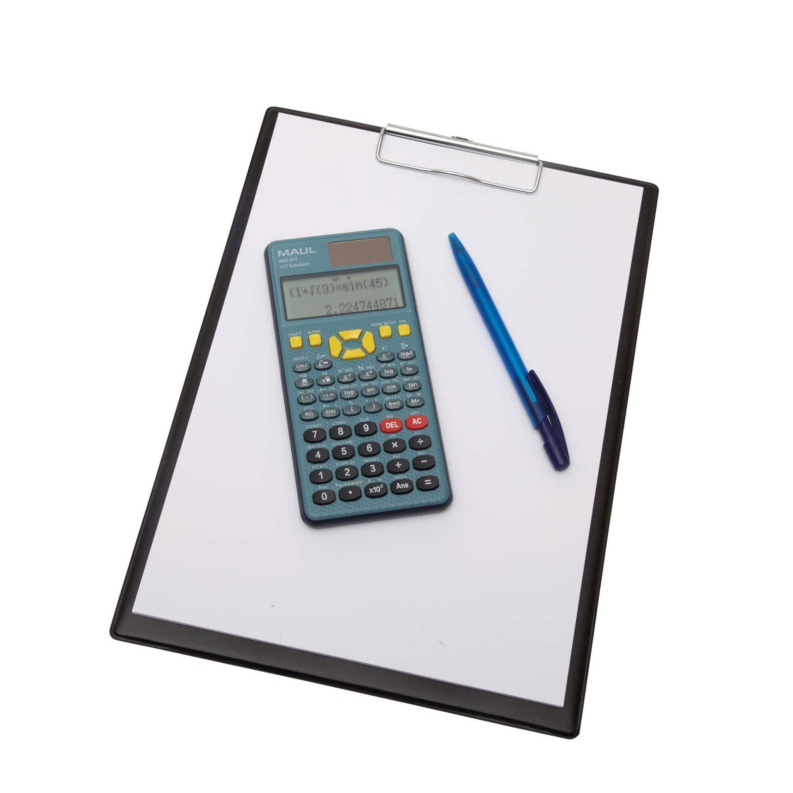 MAUL Wissenschaftlicher Taschenrechner MSC 417 – 12-stellig – Solar/Batterie – Schwarz