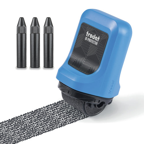 Trodat ID Protector – Tintenrollstempel (Datenmaskierer), Farbe Blau