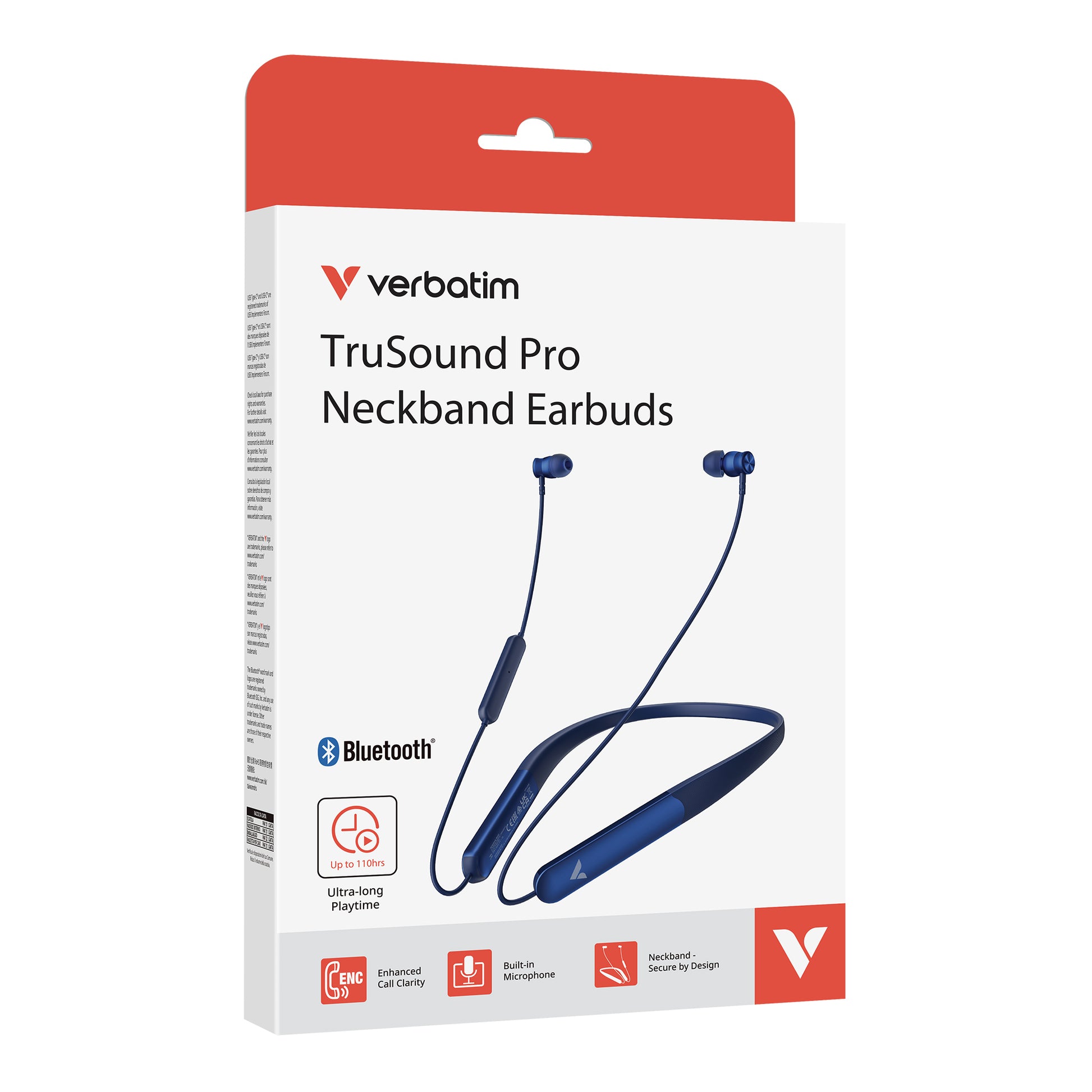 Verbatim TruSound Pro Nackenband In-Ear Kopfhörer – ANC, BT 5.4, Blau