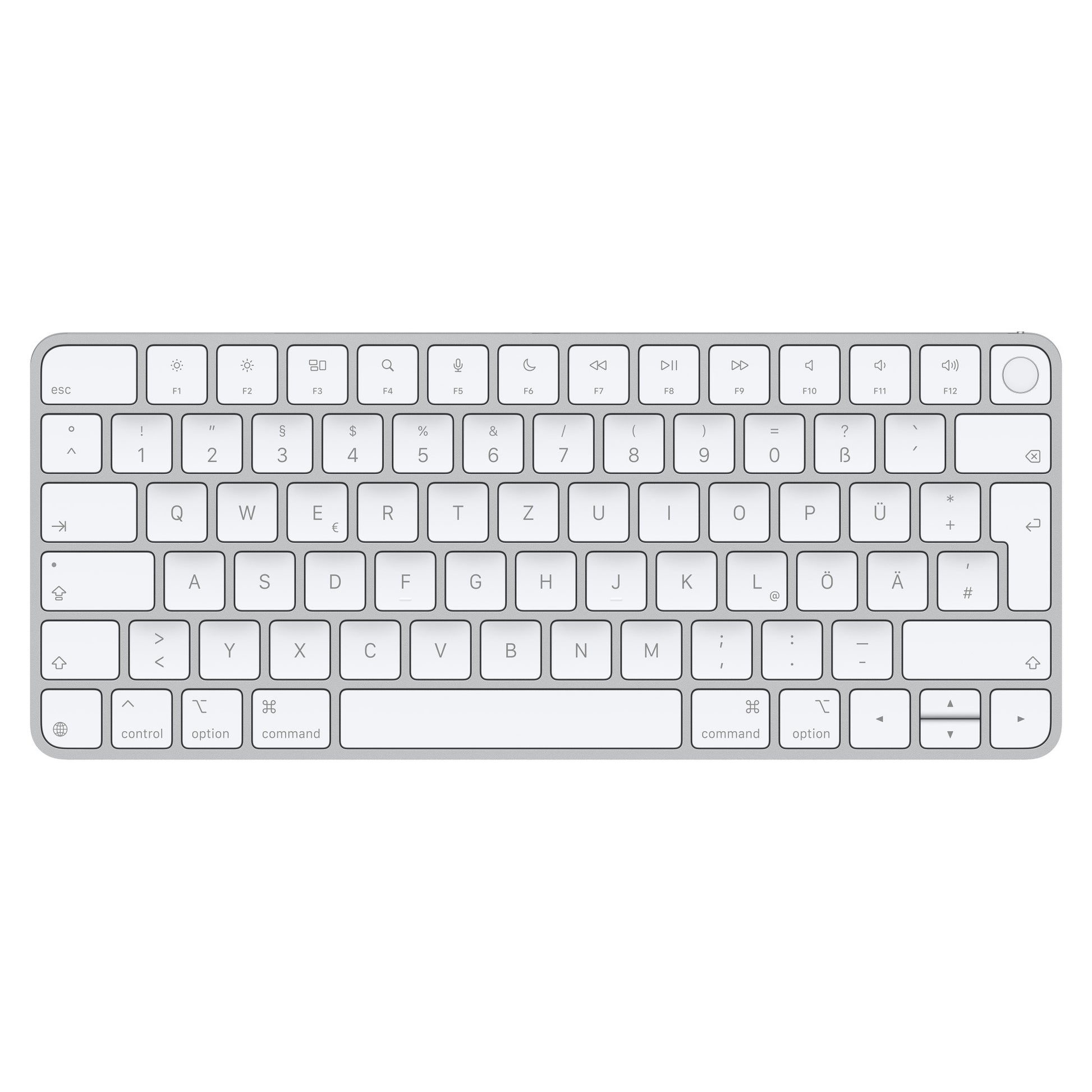 Apple Magic Keyboard mit Touch ID – TKL Tastatur – Kabelgebunden & Bluetooth – USB-C – QWERTZ (DE) – Weiss