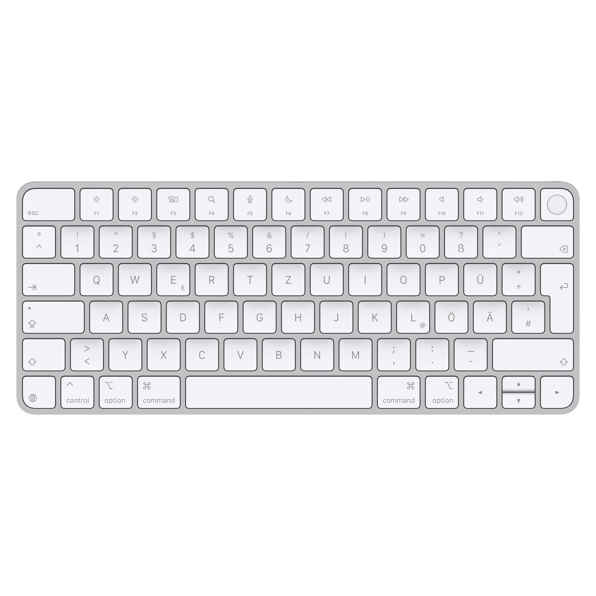 Apple Magic Keyboard mit Touch ID – TKL Tastatur – Kabelgebunden & Bluetooth – USB-C – QWERTZ (DE) – Weiss