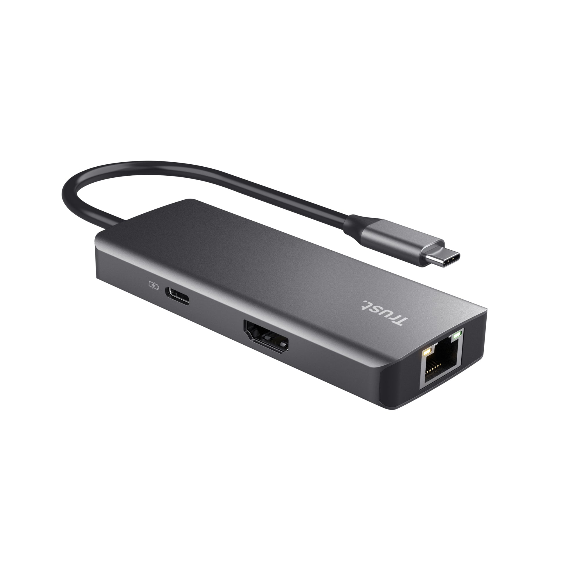 Trust Dalyx Multiport-Adapter – USB-C, 1× HDMI, 2× USB-A, GbE, für Windows/Mac/ChromeOS