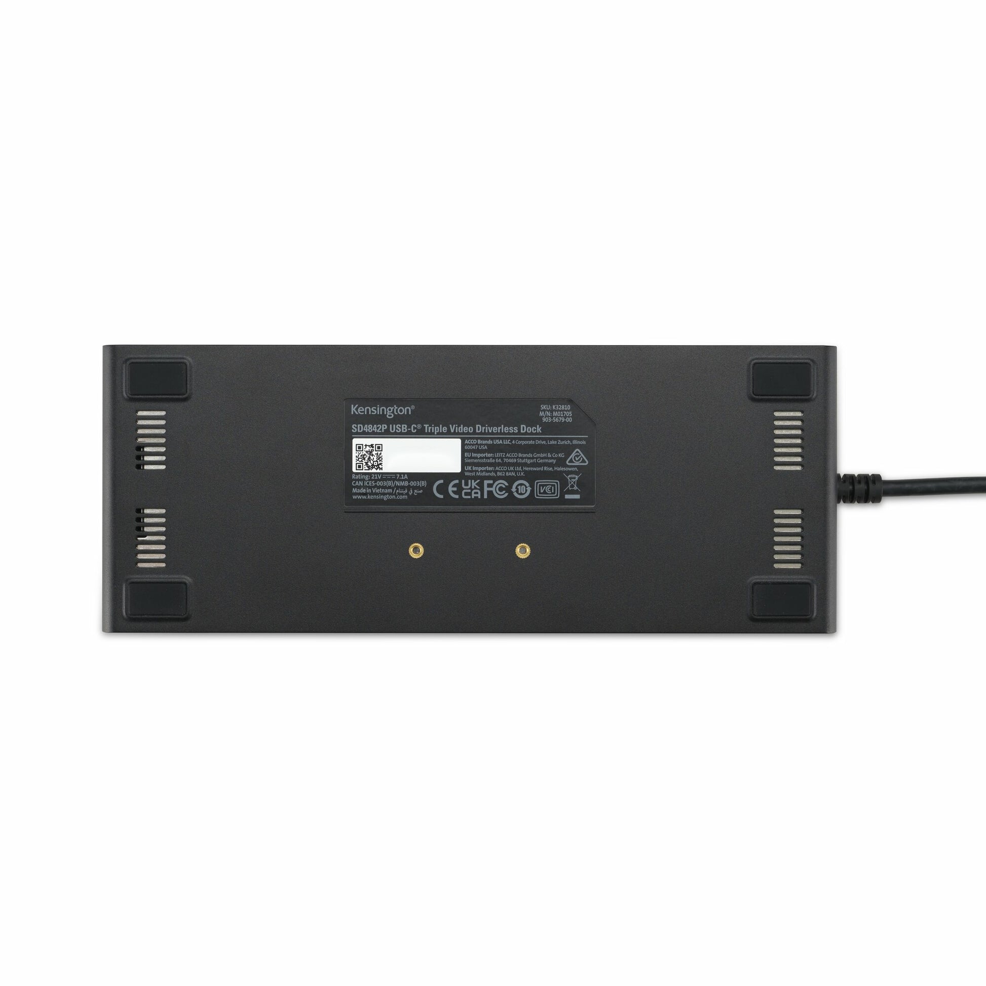 Kensington SD4842P Dockingstation – USB-C, 1× DP, 2× HDMI, 3× USB-A, 2× USB-C, 100 W PD, GbE, für Windows