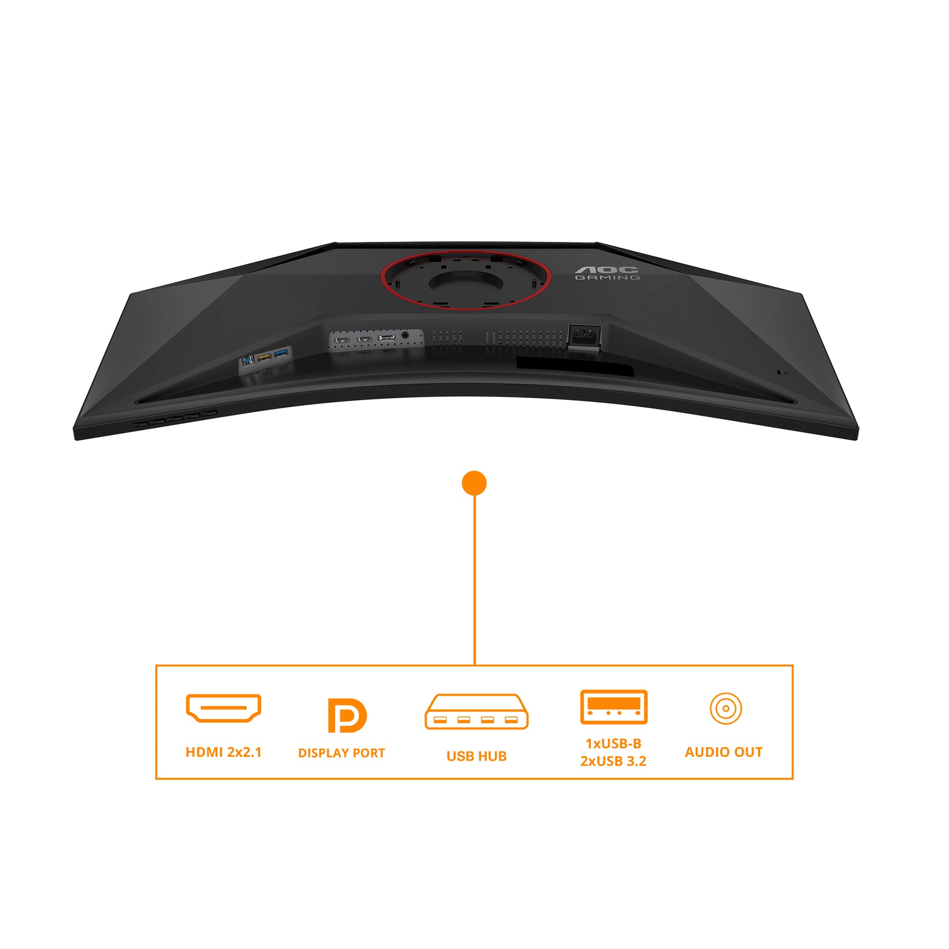 AOC CU34G4Z – Monitor, 34", VA, 240 Hz, 450 cd/m², Gebogen, USB-Hub, VESA 100 × 100, Schwarz