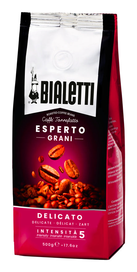 Bialetti Esperto Delicato – Kaffeebohnen – Espresso, Intensität 5, 500 g