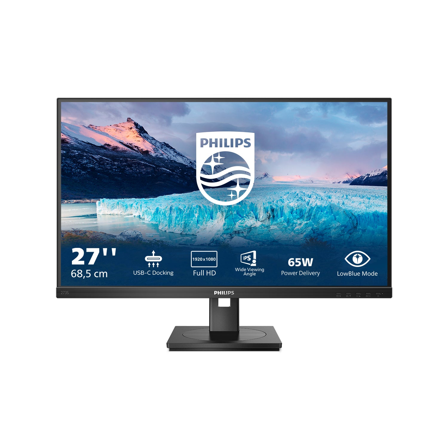 Philips Monitor, 27", IPS, 75 Hz, 300 cd/m², USB-C, Daisy Chain, VESA 100 × 100, Schwarz