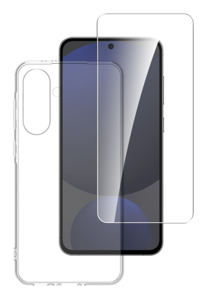 4smarts 360 Schutz Set Backcover – für Samsung Galaxy A36 (5G), PC+Gehärtetes Glas, Transparent