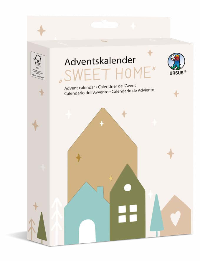 URSUS Sweet Home – Adventskalender zum Befüllen – Weihnachten – 24 Fächer – ab 3 Jahren