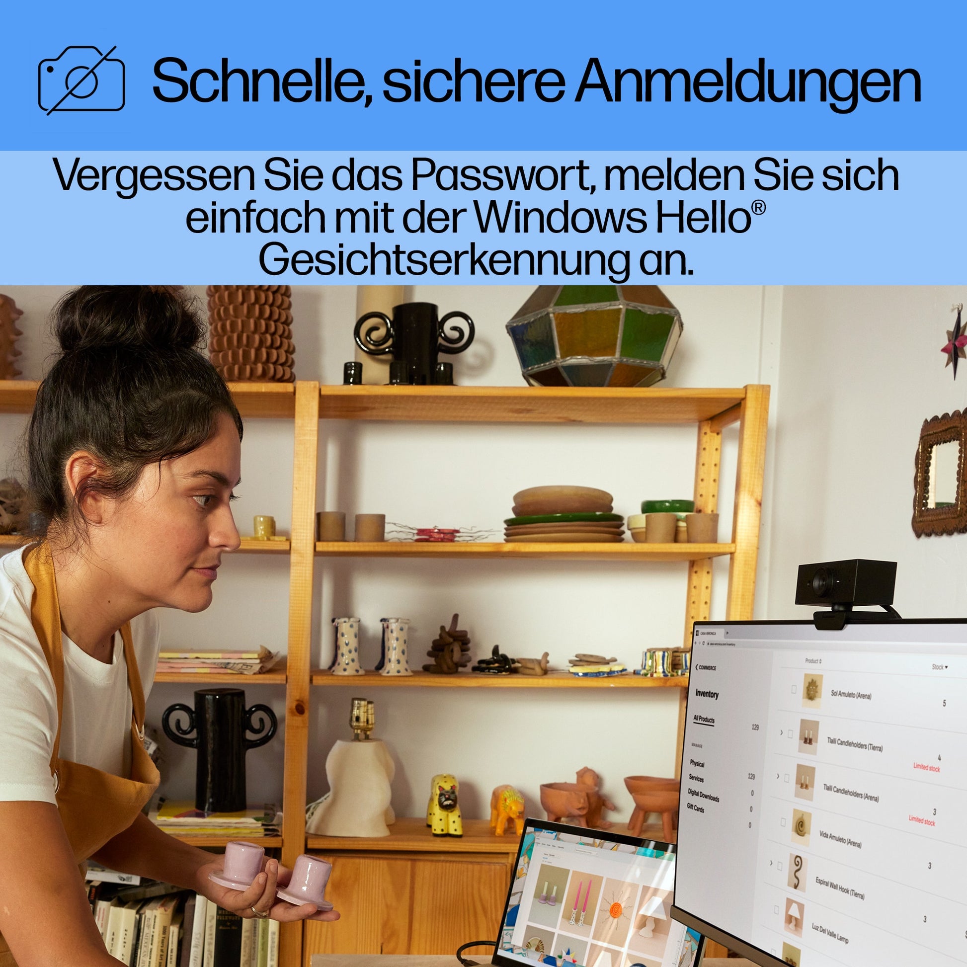HP 620 FHD Webcam – Full HD, 60 fps, USB, 92°, Schwarz