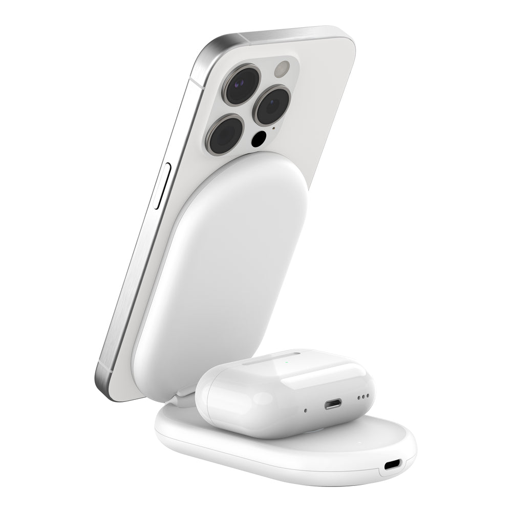 Belkin Boost Charge Ladestation – 15 W, Qi, klappbar, 2-in-1 – für Qi-kompatible Smartphones