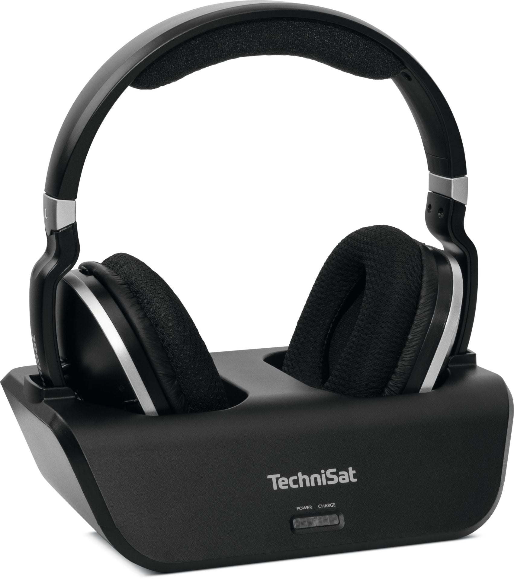 TechniSat Stereoman 2 V2 On-Ear Kopfhörer – Stereo, Kabellos (2,4 GHz), mit Ladestation, Schwarz