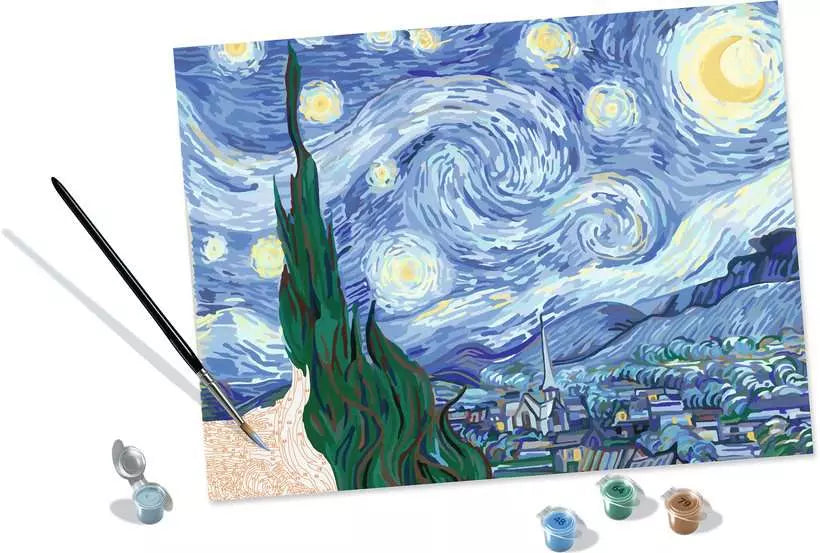 Ravensburger Malen-nach-Zahlen-Set – Van Gogh Die Sternennacht – 30 × 40 cm – 1-teilig – ab 12 Jahren