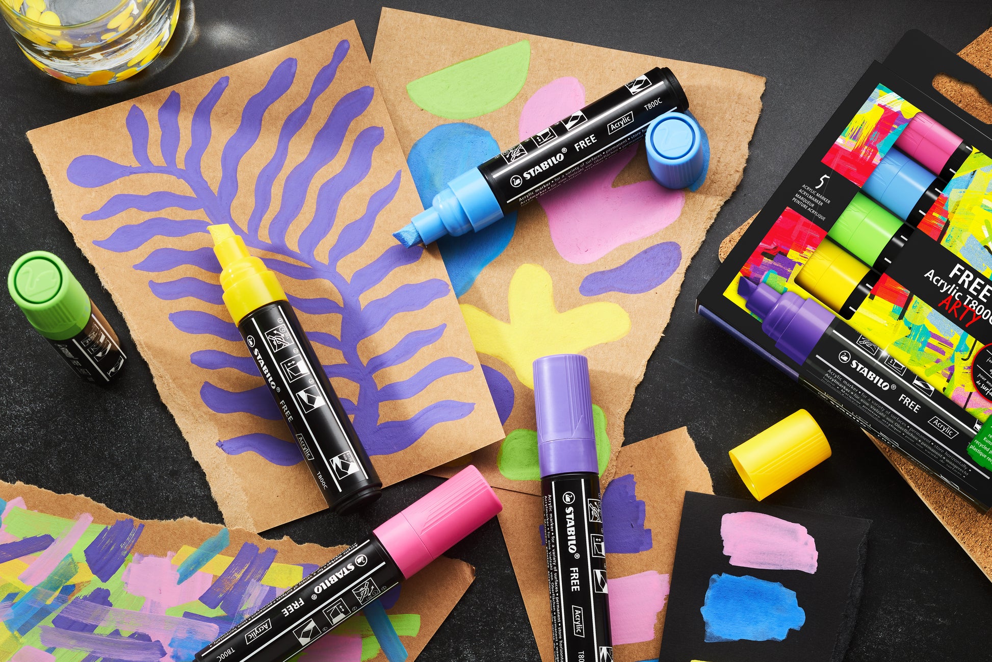 Stabilo Acrylmarker – mehrfarbig, 5er Set