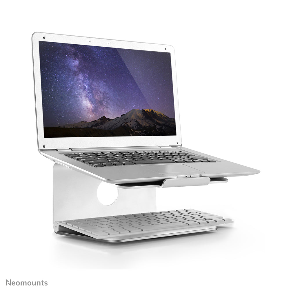 Neomounts Laptop-Ständer – bis 17", 360° drehbar, bis 5 kg – Silber