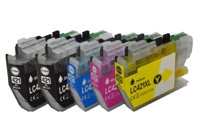 Peach LC-421XL Tintenpatronen-Multipack, Schwarz/Cyan/Magenta/Gelb (Kompatibel) – für Brother LC-421XL