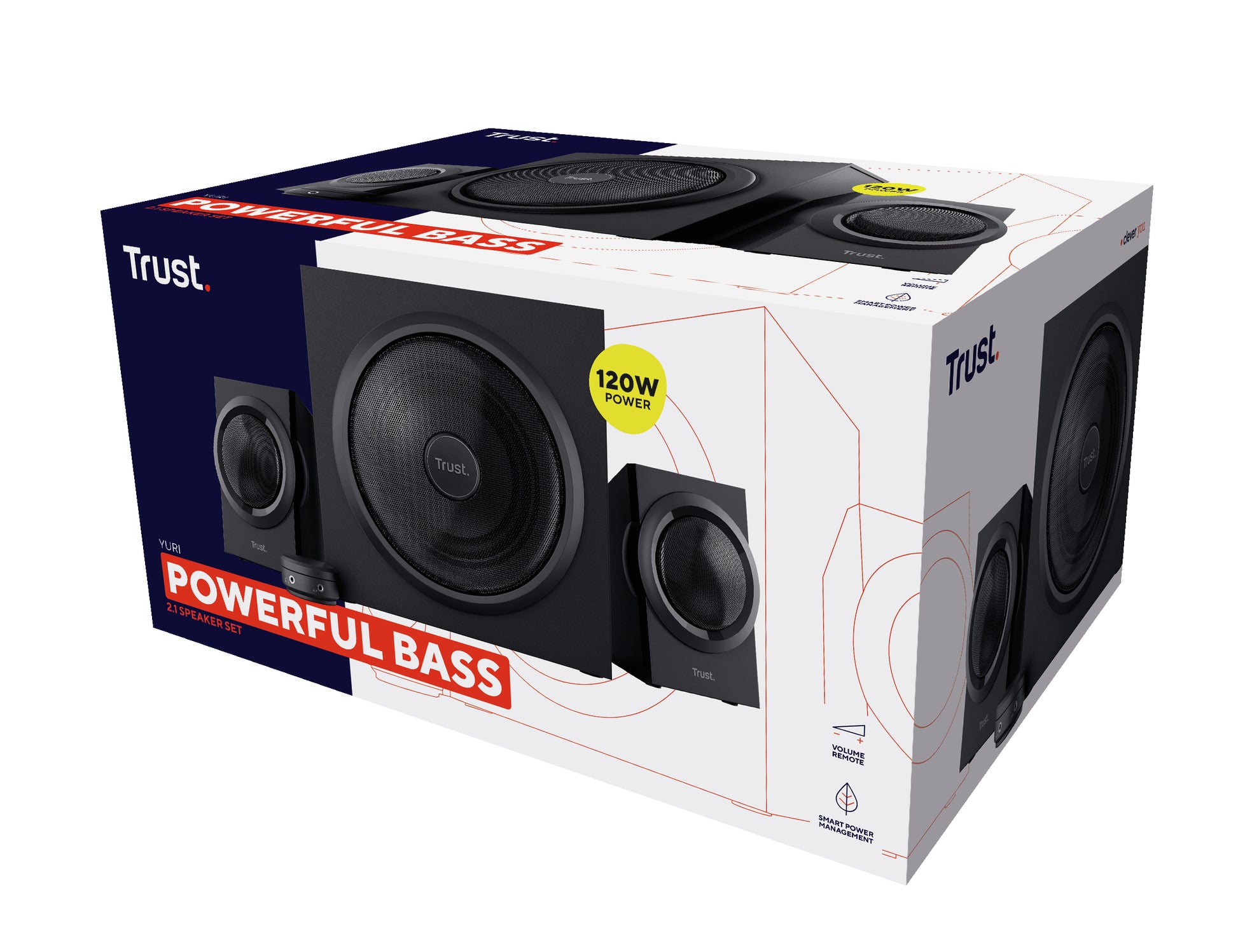 Trust Yuri – PC-Lautsprecher – 2.1, 60 W, 3,5 mm – Schwarz