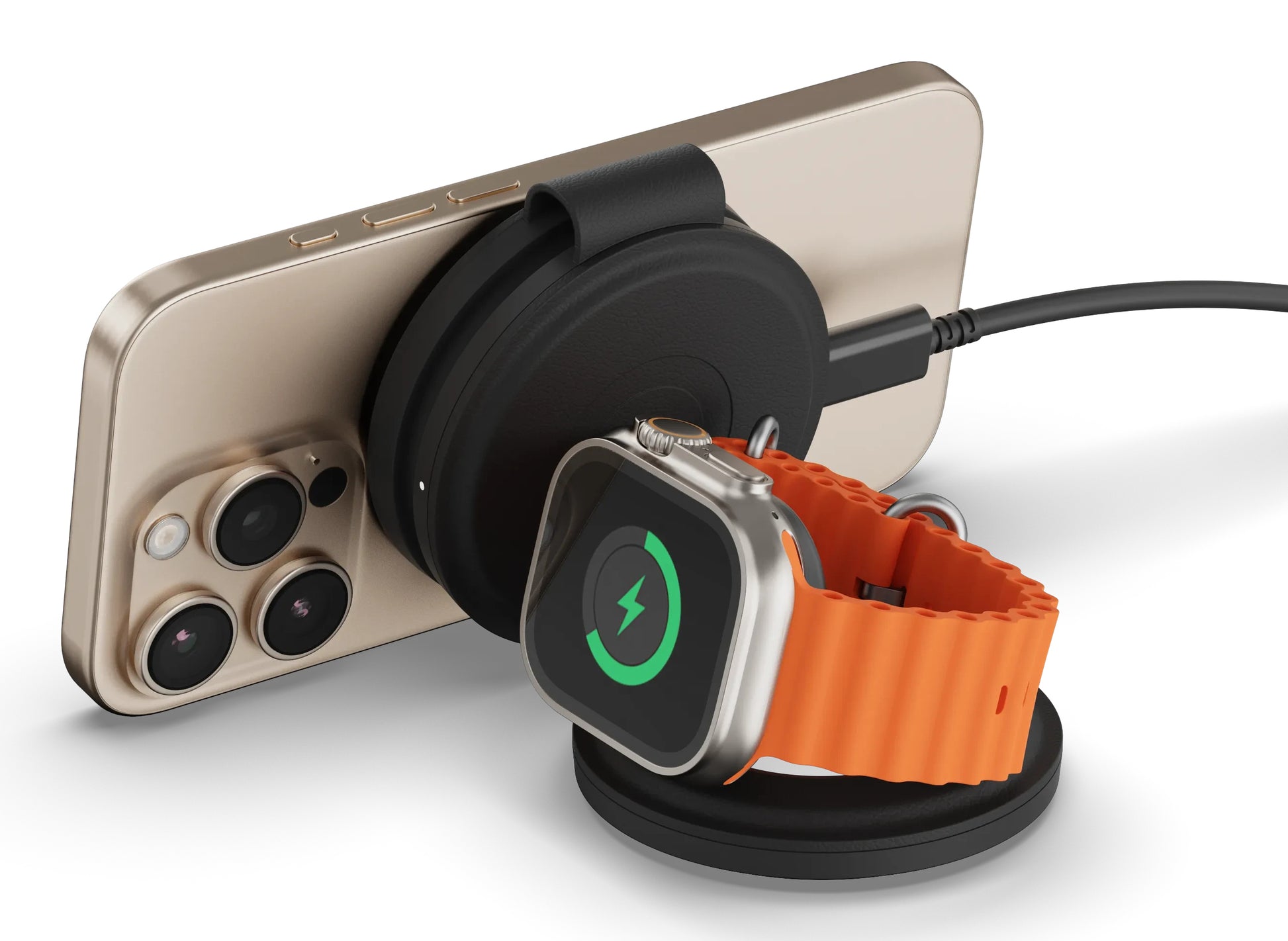 Satechi 3-in-1 Ladeständer – MagSafe-kompatibel – 15 W – für Smartphone/Smartwatch/Kopfhörer – Schwarz