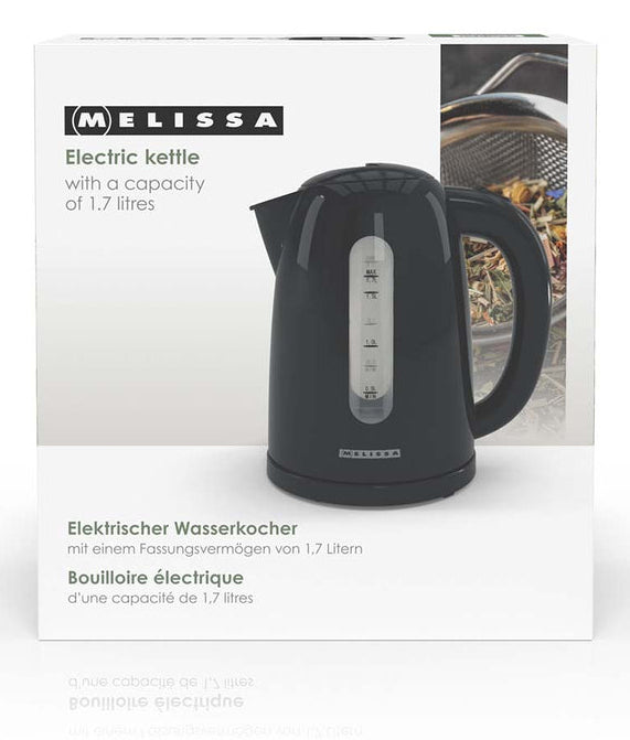 Melissa Wasserkocher 16130301 – 1,7 l, 2025 W, Schwarz, 360°-Sockel
