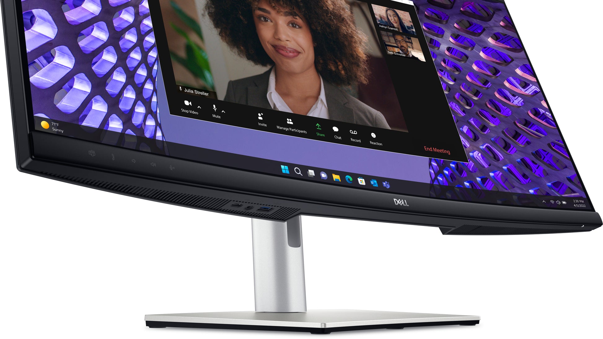 DELL P3424Web – Monitor, 34,1", IPS, 60 Hz, 300 cd/m², Gebogen, Webcam, USB-C, VESA 100 × 100, Schwarz