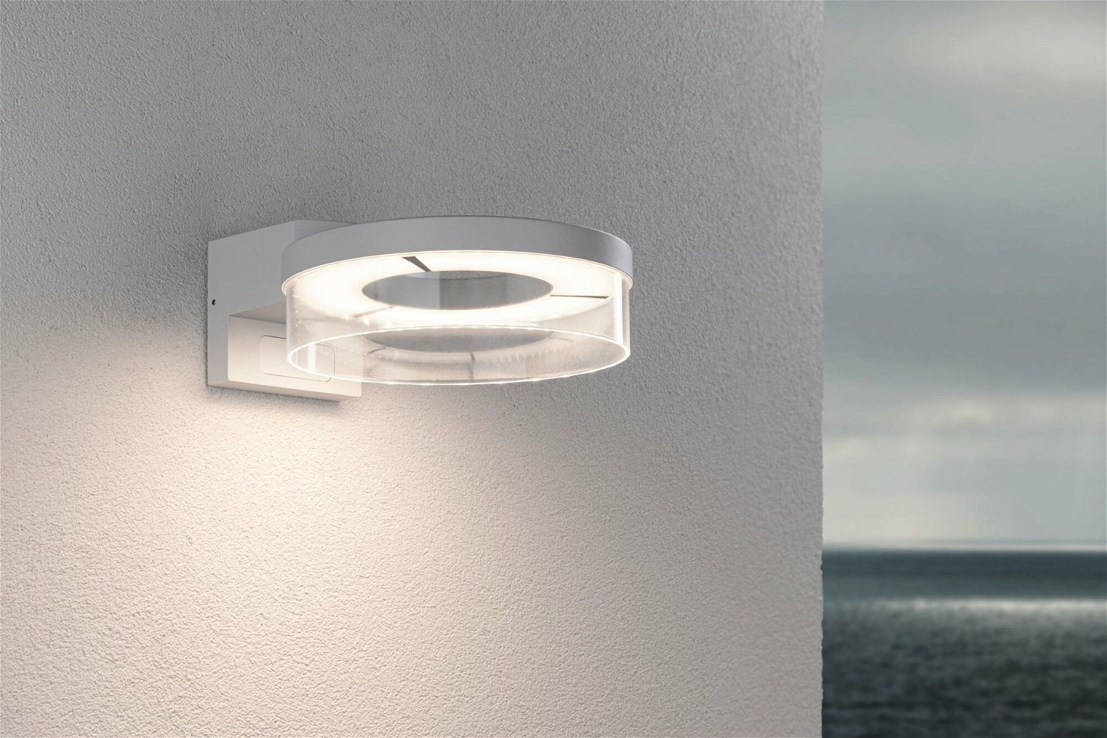 Paulmann Aussenwandleuchte – Warmweiss, 3000 K – IP44 – Netzbetrieb – mit Bewegungsmelder – Weiss – Aluminium