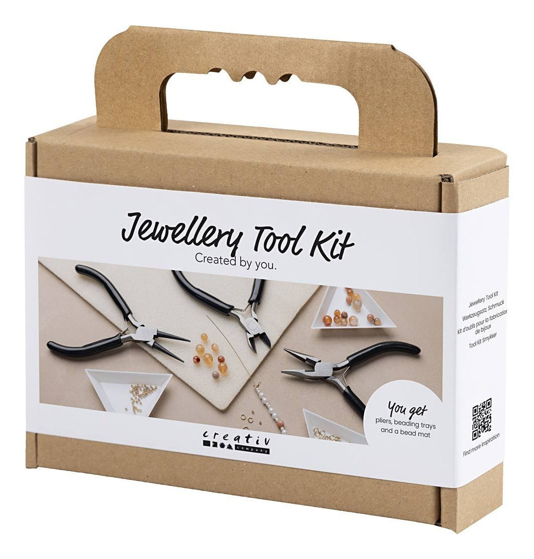 Creativ Company Schmuck-Bastelset für Kinder 13023, mit Zange, schwarz, metallisch, weiss