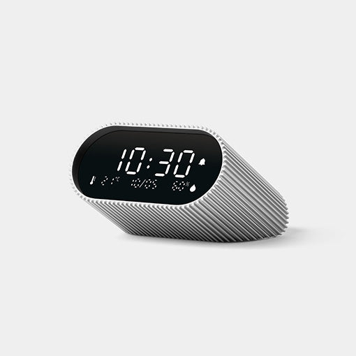 LEXON Wecker Ray – digital – silber, Aluminium, Schlummerfunktion, Thermometer