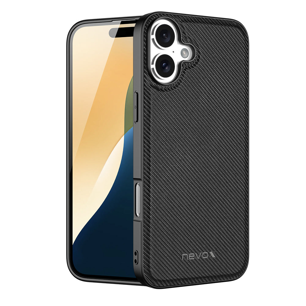 Nevox StyleShell NYLO Backcover – für Apple iPhone 16 Plus, Nylon+PC+TPU, schwarz