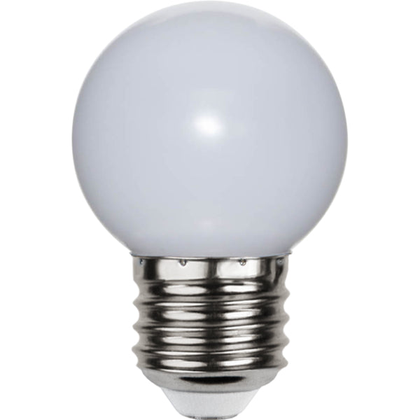 Star Trading LED-Leuchtmittel E27 (G45) – 15 lm, 1 W, Warmweiss 2700 K – IP20 – 10 Stk. – Weiss, Kunststoff