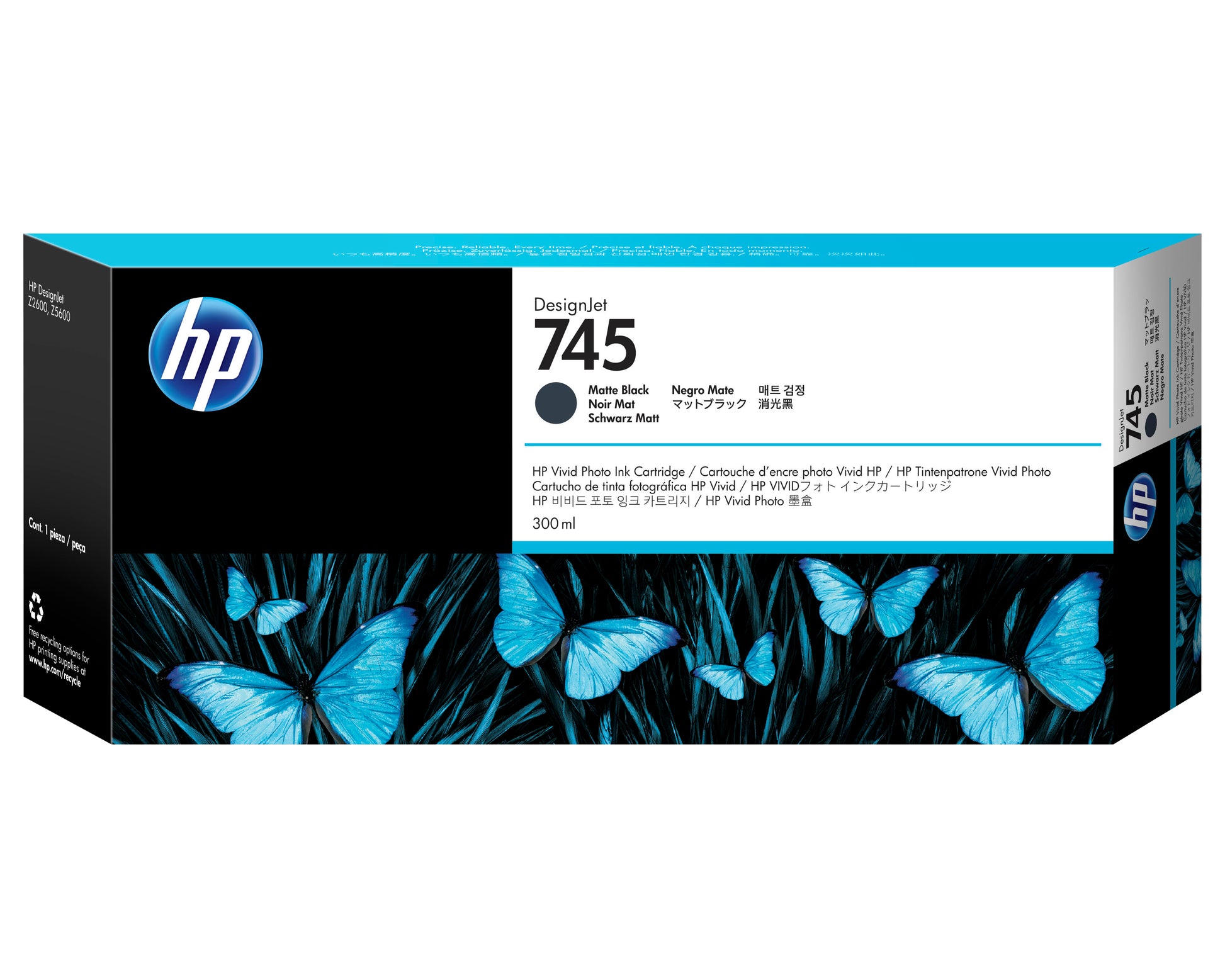 HP Tintenpatrone 745XL, schwarz, 300 ml – für Inkjetdrucker
